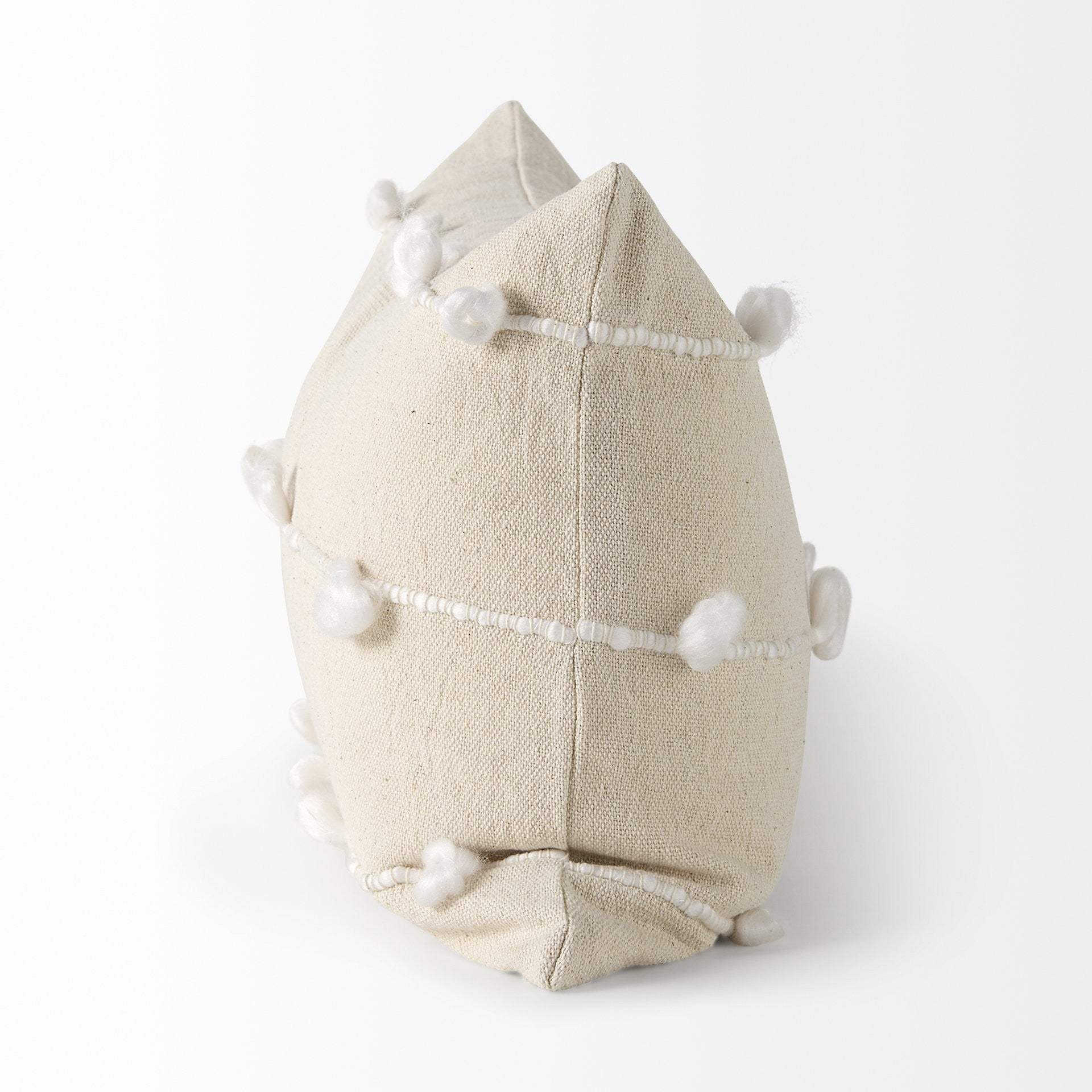 Clouds On Cream Canvas Lumbar Pillow Cover - Homeroots - Flyclothing LLC