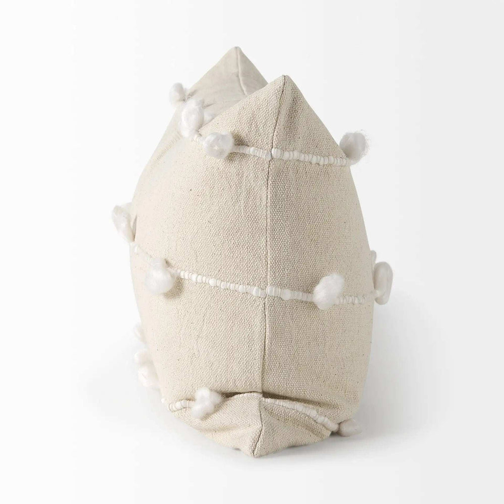 Clouds On Cream Canvas Lumbar Pillow Cover - Homeroots - Flyclothing LLC