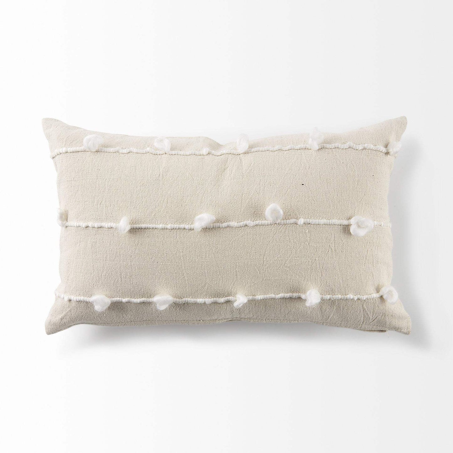 Clouds On Cream Canvas Lumbar Pillow Cover - Homeroots - Flyclothing LLC