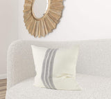 Off White Pillow Cover With Ash Gray Stripes - Homeroots - Flyclothing LLC