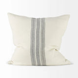 Off White Pillow Cover With  Ash Gray  Stripes - Homeroots