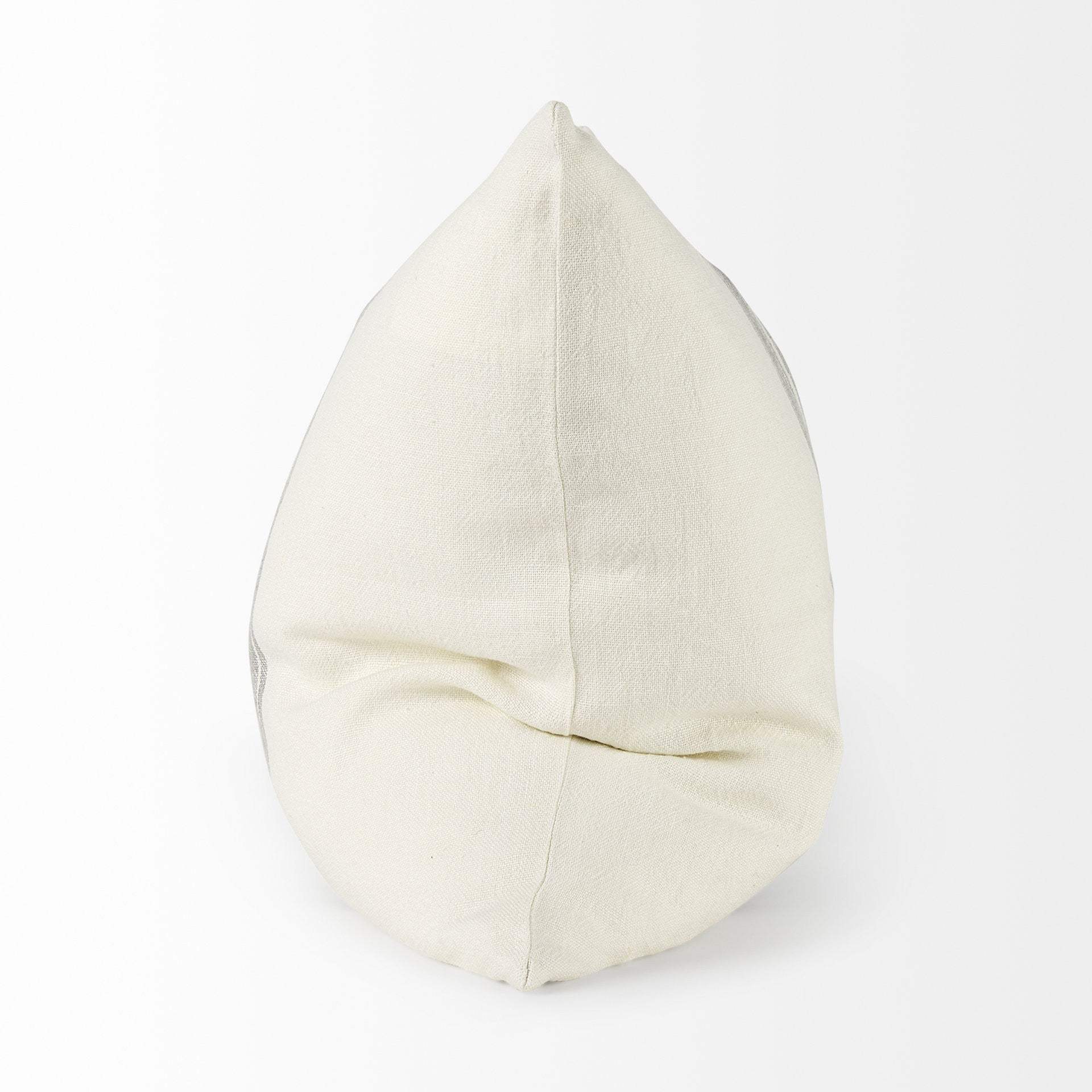 Off White Pillow Cover With Ash Gray Stripes - Homeroots - Flyclothing LLC