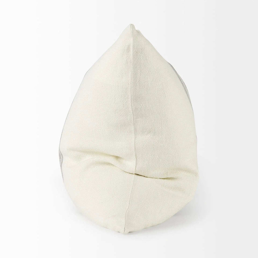 Off White Pillow Cover With Ash Gray Stripes - Homeroots - Flyclothing LLC