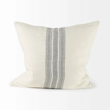 Off White Pillow Cover With  Ash Gray  Stripes - Homeroots