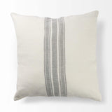 Off White Pillow Cover With Ash Gray Stripes - Homeroots - Flyclothing LLC