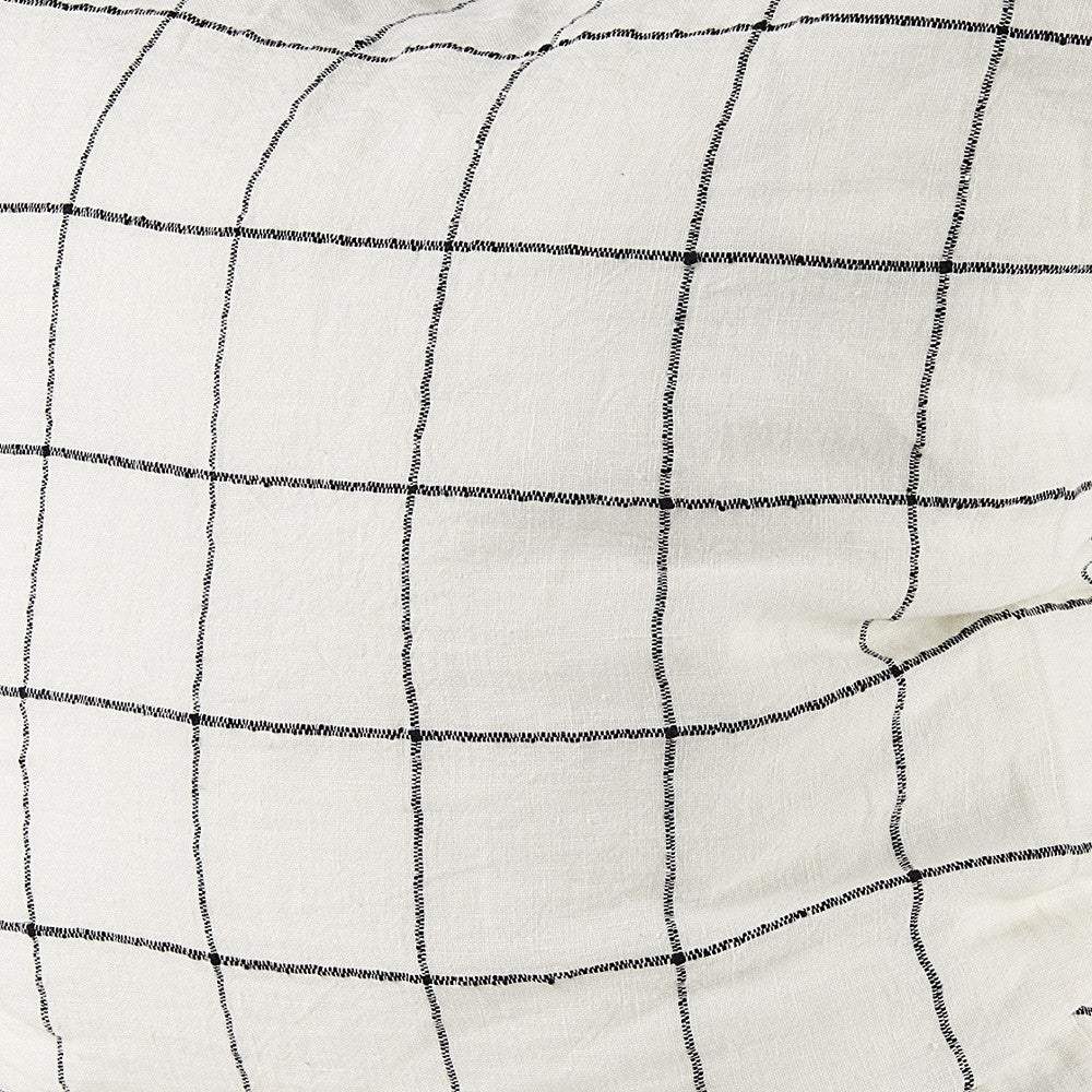White And Black Grid Square Accent Pillow Cover - Homeroots - Flyclothing LLC