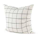White And Black Grid Square Accent Pillow Cover - Homeroots