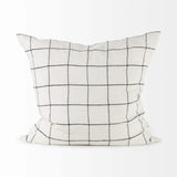 White And Black Grid Square Accent Pillow Cover - Homeroots - Flyclothing LLC