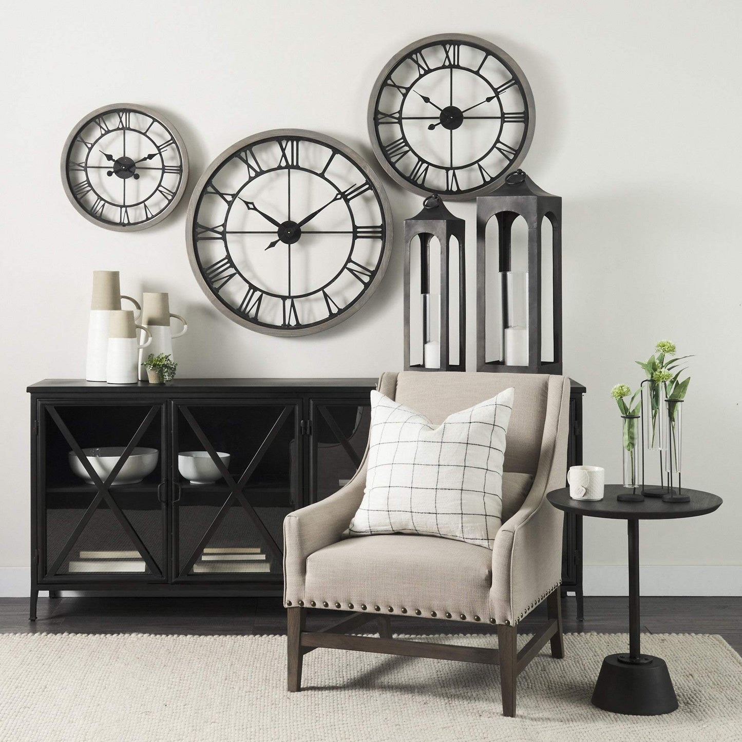 White And Black Grid Square Accent Pillow Cover - Homeroots - Flyclothing LLC