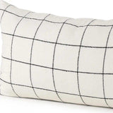 White And Black Grid Lumbar Accent Pillow Cover - Homeroots - Flyclothing LLC
