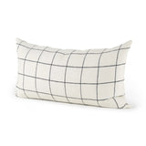 White And Black Grid Lumbar Accent Pillow Cover - Homeroots