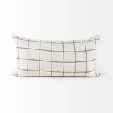 White And Black Grid Lumbar Accent Pillow Cover - Homeroots