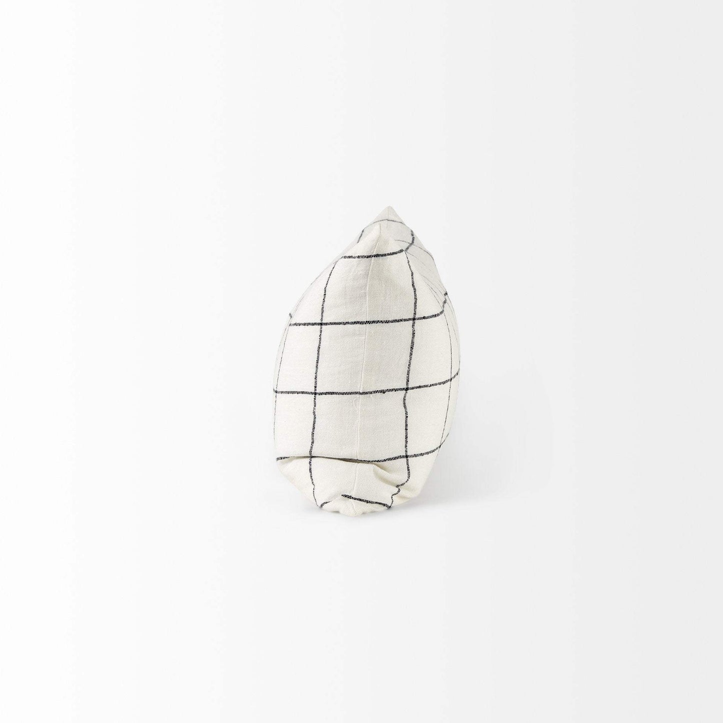 White And Black Grid Lumbar Accent Pillow Cover - Homeroots - Flyclothing LLC