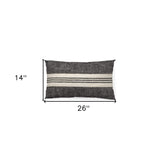 Black And White Striped Lumbar Accent Pillow Cover - Homeroots - Flyclothing LLC
