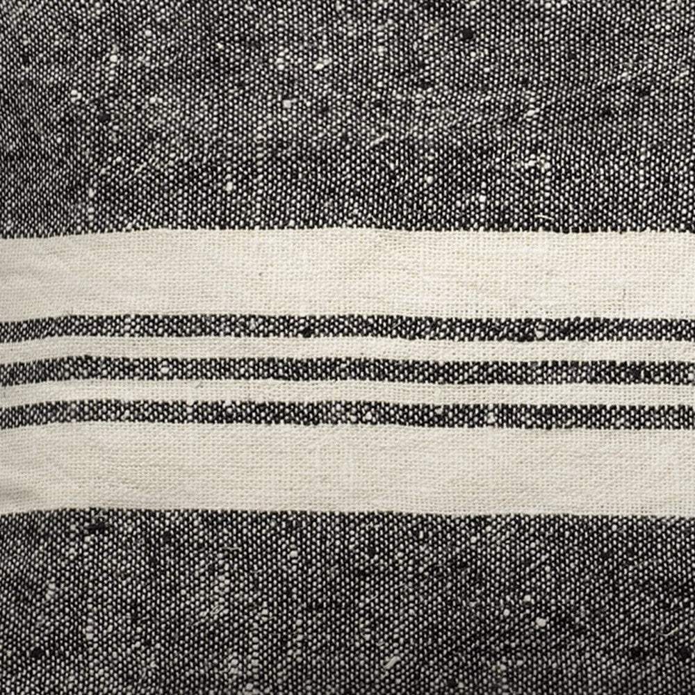 Black And White Striped Lumbar Accent Pillow Cover - Homeroots - Flyclothing LLC