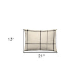 Black And Beige Plaid Lumbar Accent Pillow Cover - Homeroots - Flyclothing LLC