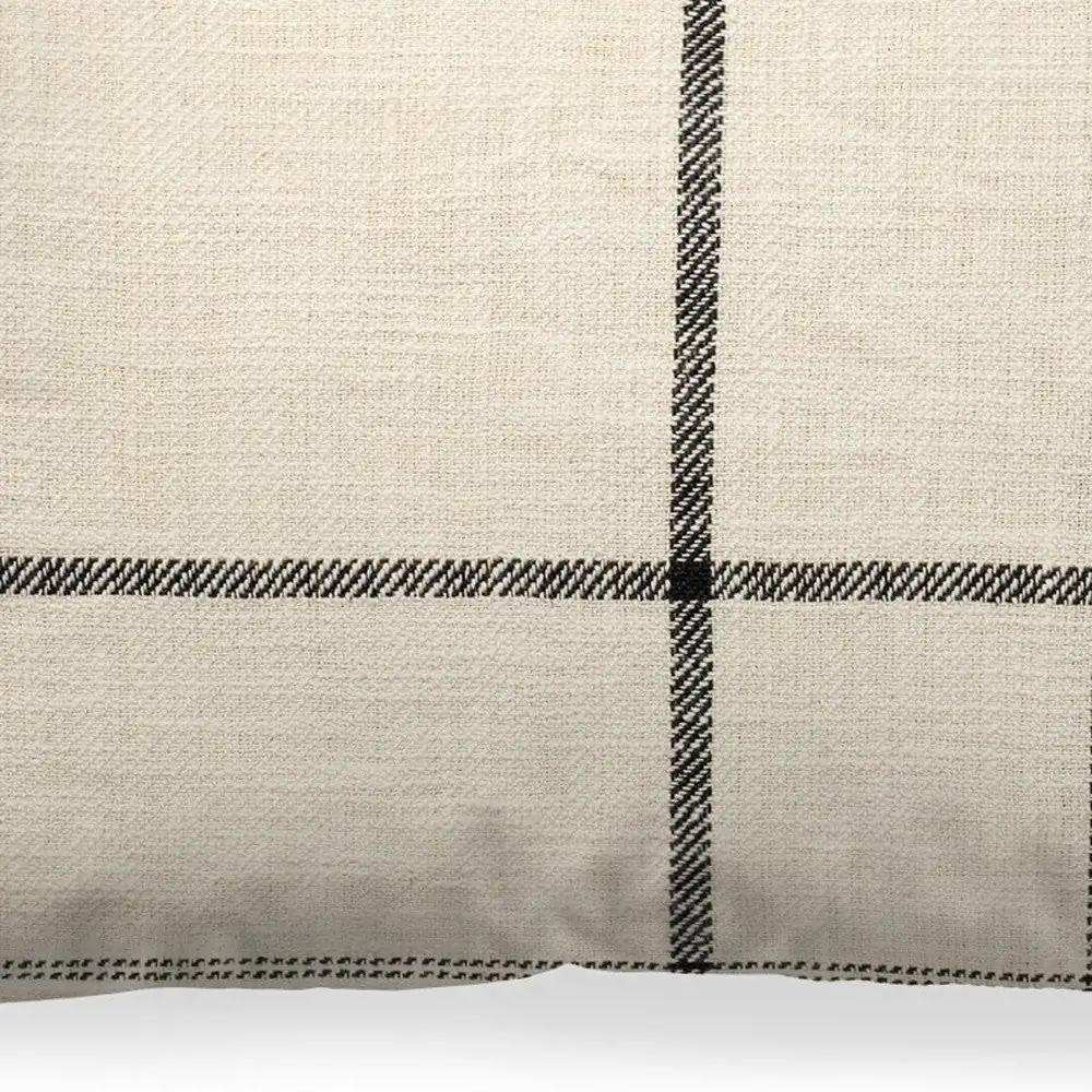 Black And Beige Plaid Lumbar Accent Pillow Cover - Homeroots - Flyclothing LLC
