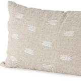 Canvas Beige And White Lumbar Accent Pillow Cover - Homeroots - Flyclothing LLC