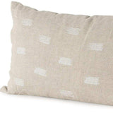 Canvas Beige And White Lumbar Accent Pillow Cover - Homeroots - Flyclothing LLC