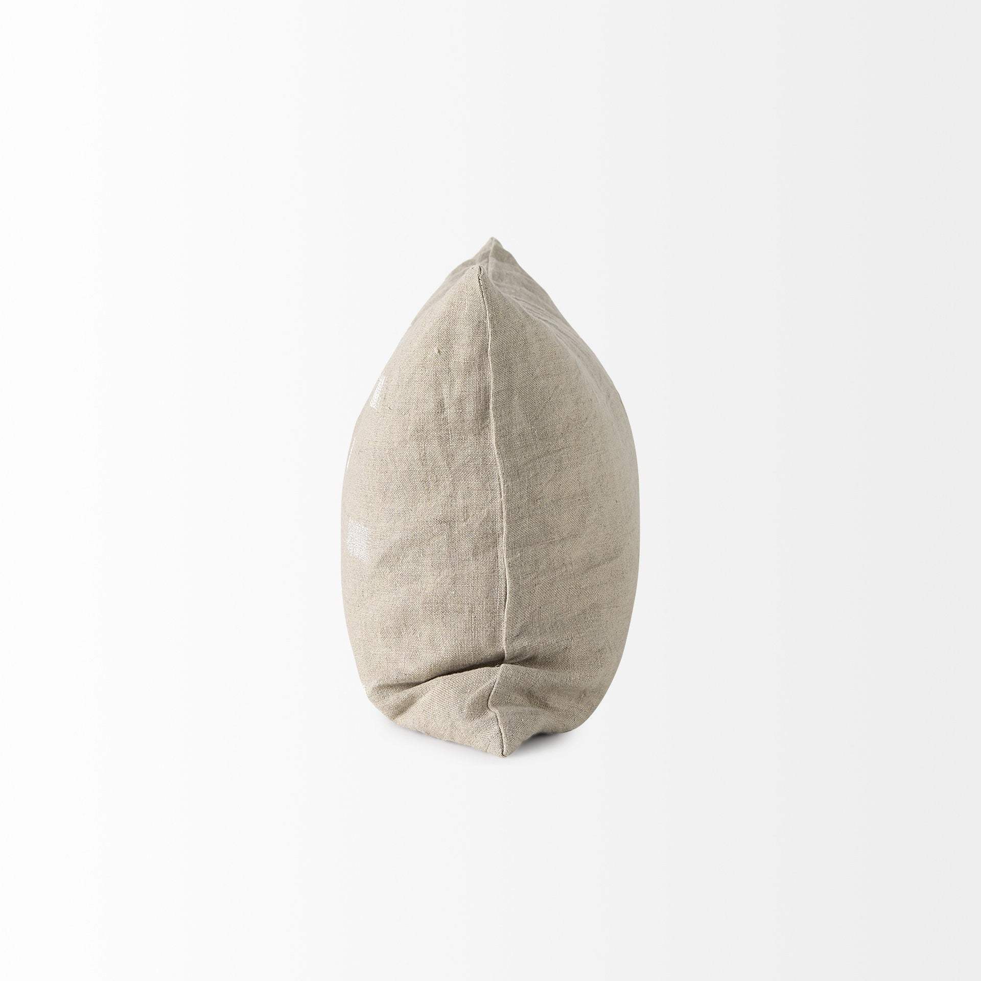 Canvas Beige And White Lumbar Accent Pillow Cover - Homeroots - Flyclothing LLC