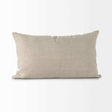 Canvas Beige And White Lumbar Accent Pillow Cover - Homeroots - Flyclothing LLC