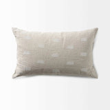 Canvas Beige And White Lumbar Accent Pillow Cover - Homeroots - Flyclothing LLC
