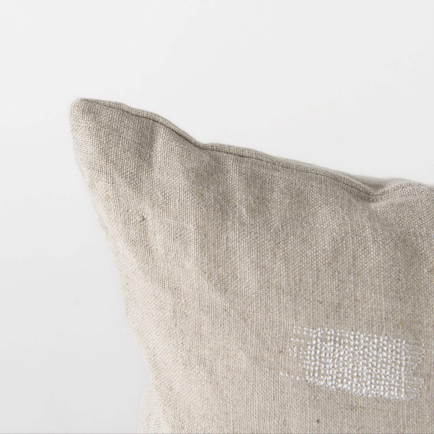 Canvas Beige And White Lumbar Accent Pillow Cover - Homeroots - Flyclothing LLC