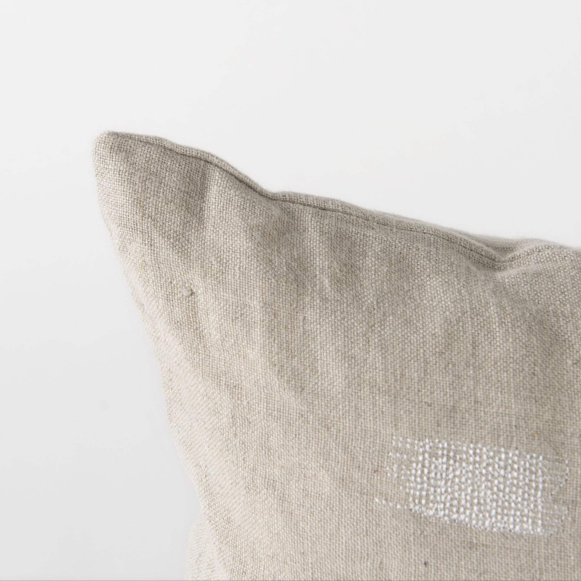 Canvas Beige And White Lumbar Accent Pillow Cover - Homeroots - Flyclothing LLC