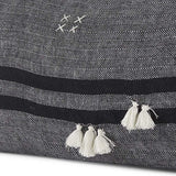 Dark Gray Detailed Lumbar Throw Pillow Cover - Homeroots - Flyclothing LLC