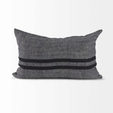 Dark Gray Detailed Lumbar Throw Pillow Cover - Homeroots - Flyclothing LLC