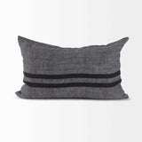 Dark Gray Detailed Lumbar Throw Pillow Cover - Homeroots - Flyclothing LLC