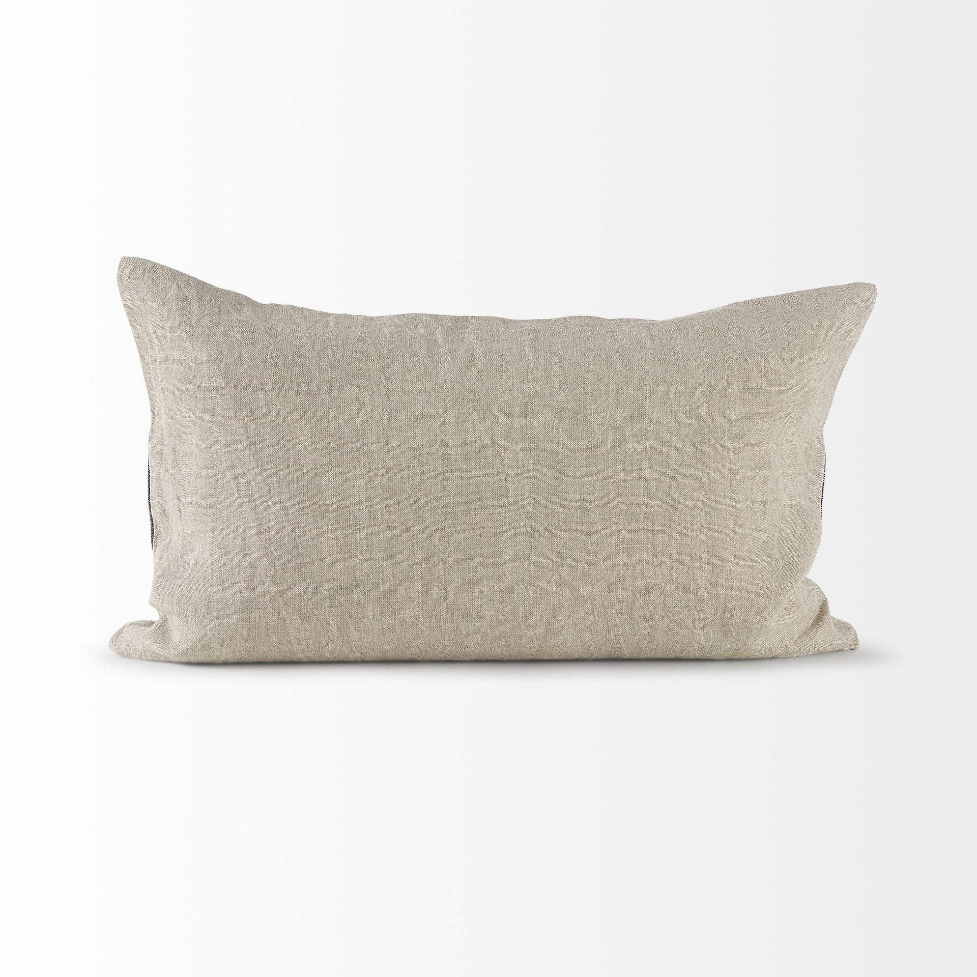 Beige And Black Plaid Pattern Lumbar Throw Pillow Cover - Homeroots - Flyclothing LLC