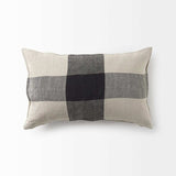 Beige And Black Plaid Pattern Lumbar Throw Pillow Cover - Homeroots - Flyclothing LLC