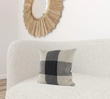 Beige And Black Plaid Pattern Throw Pillow Cover - Homeroots