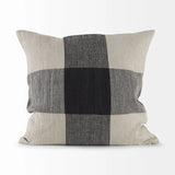 Beige And Black Plaid Pattern Throw Pillow Cover - Homeroots