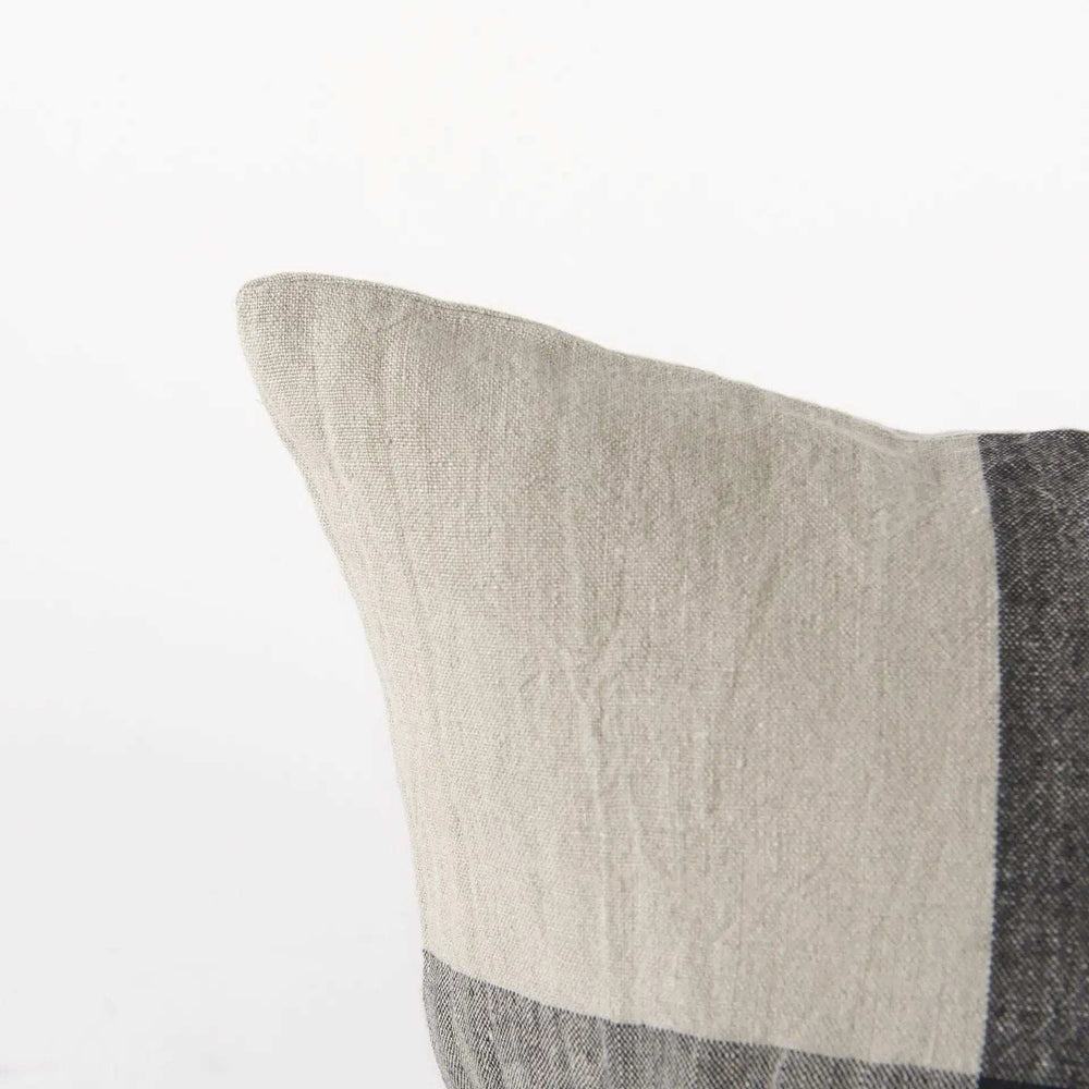 Beige And Black Plaid Pattern Throw Pillow Cover - Homeroots - Flyclothing LLC