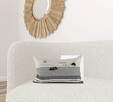 Light Gray Detailed Lumbar Throw Pillow Cover - Homeroots