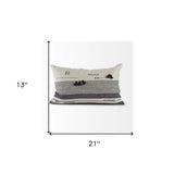 Light Gray Detailed Lumbar Throw Pillow Cover - Homeroots - Flyclothing LLC