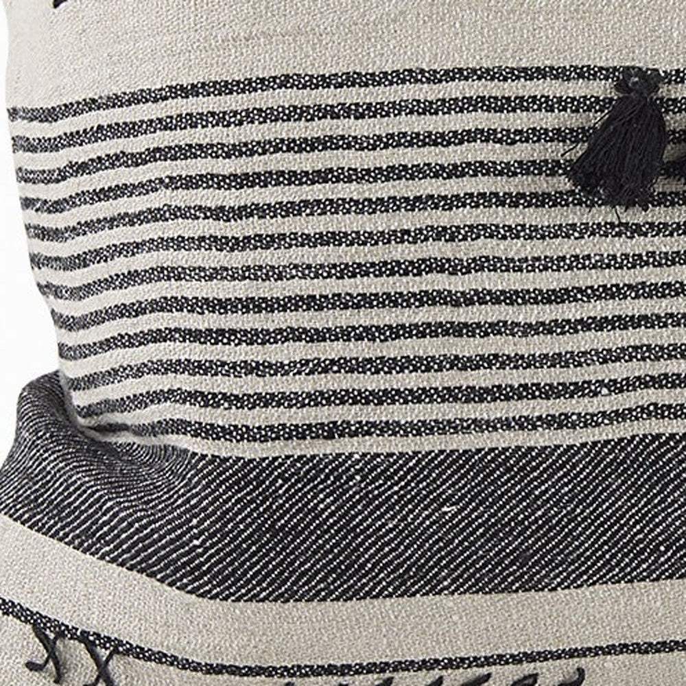 Light Gray Detailed Lumbar Throw Pillow Cover - Homeroots - Flyclothing LLC