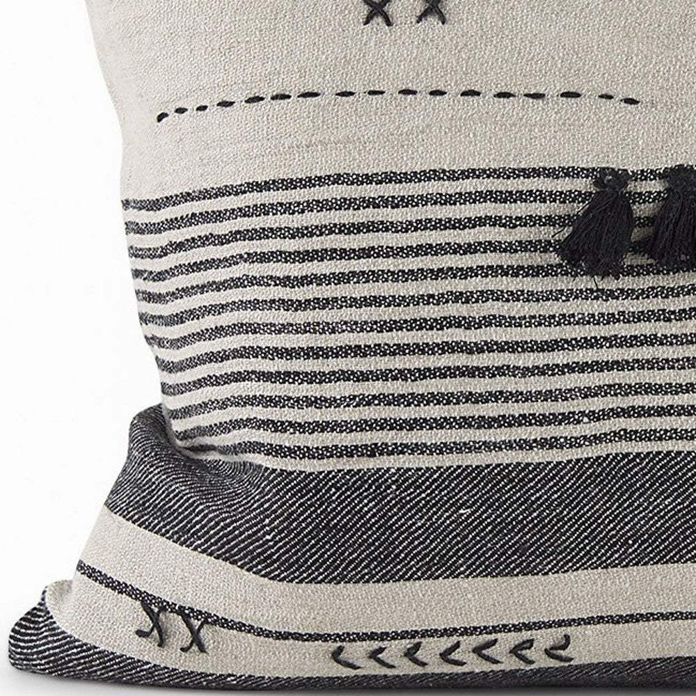Light Gray Detailed Lumbar Throw Pillow Cover - Homeroots - Flyclothing LLC