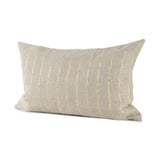 Beige And Gold Striped Lumbar Pillow Cover - Homeroots