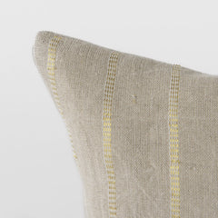 Beige And Gold Striped Lumbar Pillow Cover - Homeroots