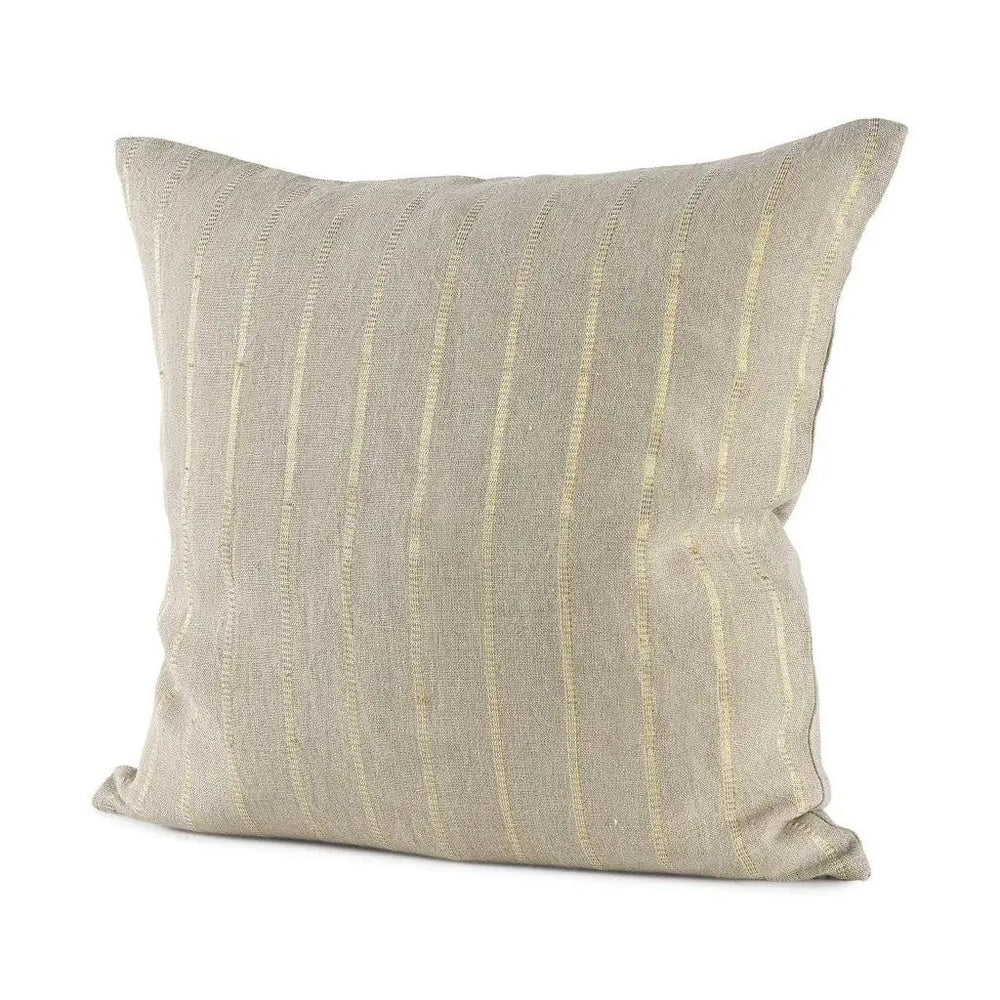 Beige And Gold Striped Pillow Cover - Homeroots