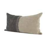 Black And Gray Two Tone Lumbar Pillow Cover - Homeroots
