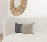 Black And Gray Two Tone Lumbar Pillow Cover - Homeroots