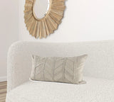 Light Gray Chevron Textured Lumbar Pillow Cover - Homeroots