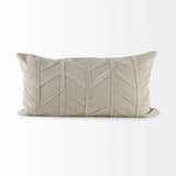 Light Gray Chevron Textured Lumbar Pillow Cover - Homeroots