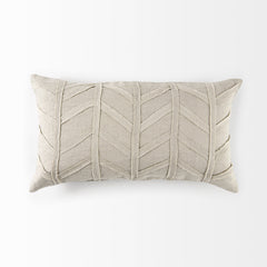 Light Gray Chevron Textured Lumbar Pillow Cover
