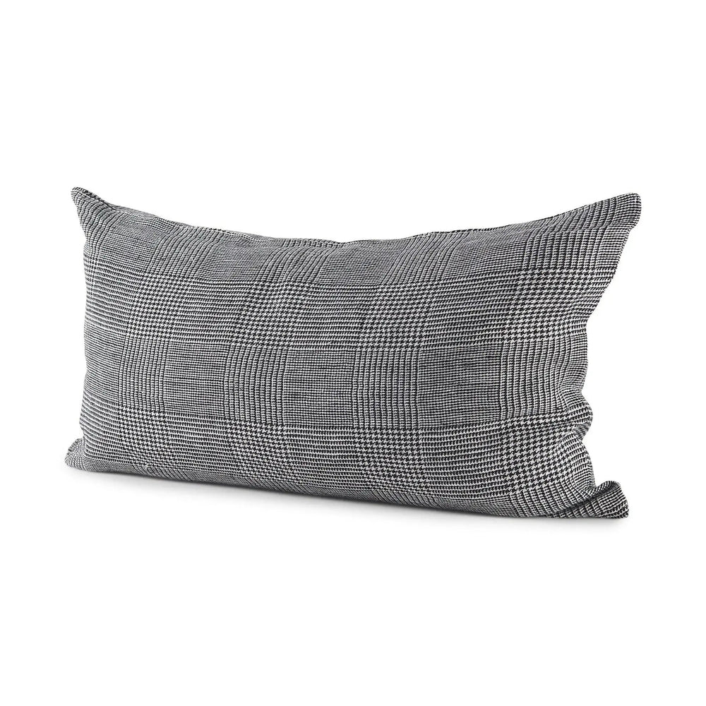 White And Black Pattern Lumbar Throw Pillow Cover - Homeroots