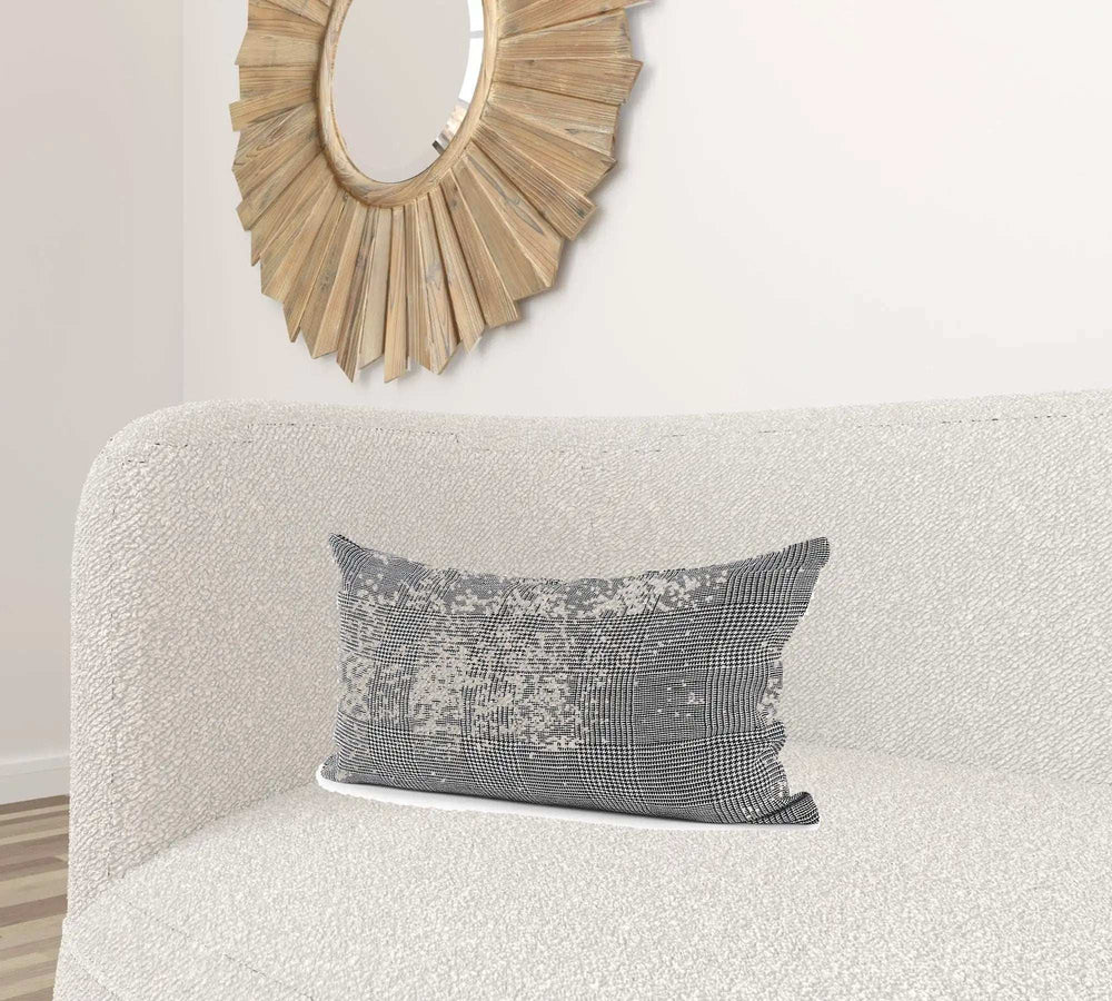 White And Black Pattern Lumbar Throw Pillow Cover - Homeroots - Flyclothing LLC